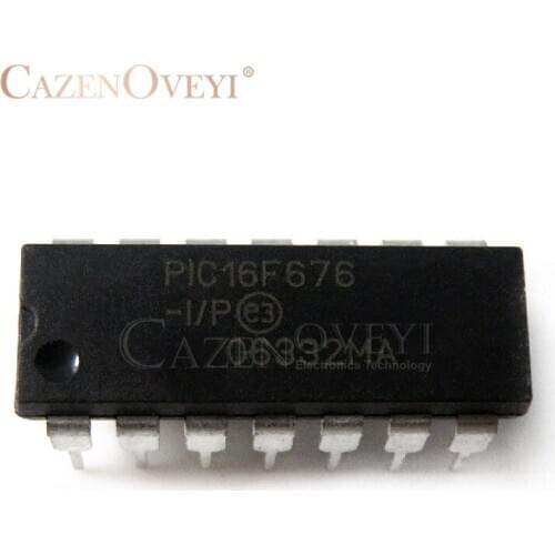 2pcs/lot PIC16F676-I/P PIC16F676-IP PIC16F676 DIP-14 New original In Stock