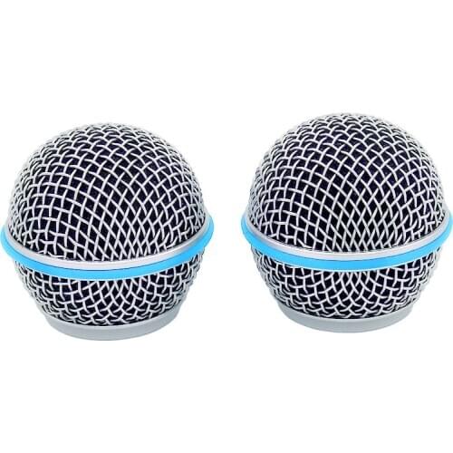 Finlemho Microphone Shield Mesh Accessories Covers 2PCS Windscreen Ball Head Grill Beta 58A For Handheld Microphone Wireless