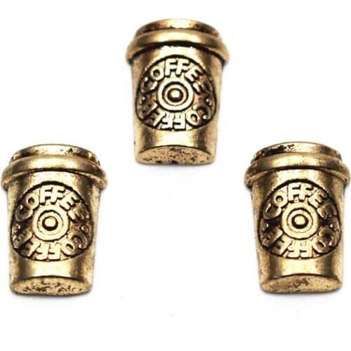 20Pcs/Lot Coffee Cup Alloy Floating Charms Hand-made DIY for Glass Lockets