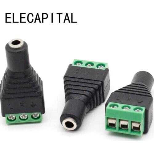 3pcs Connector Jack 3.5mm Video AV Balun 3.5mm stereo female to AV Screw Terminal Stereo jack 3.5 mm female 3 pin Terminal Block