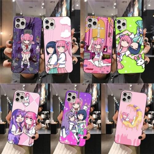 Kawai Anime Menhera and Yumekawa Phone Case For iphone 12 11 Pro Max Mini XS Max 8 7 6 6S Plus X 5S SE 2020 XR cover