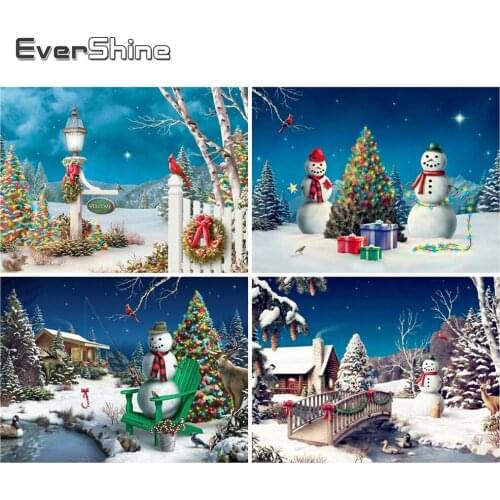 EverShine DIY Diamond Painting Cartoon Picture Of Rhinestones Diamond Embroidery Snowman Mosaic Art Winter Cross Stitch Kits