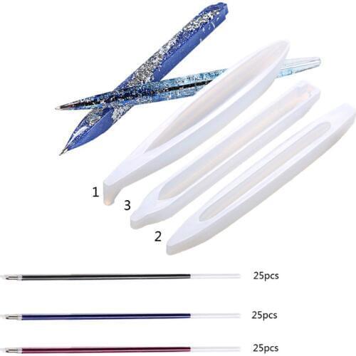 Handmade Ballpoint Pen UV Resin Epoxy Resin Casting Mold Penholder Silicone Mold DIY Art Craft
