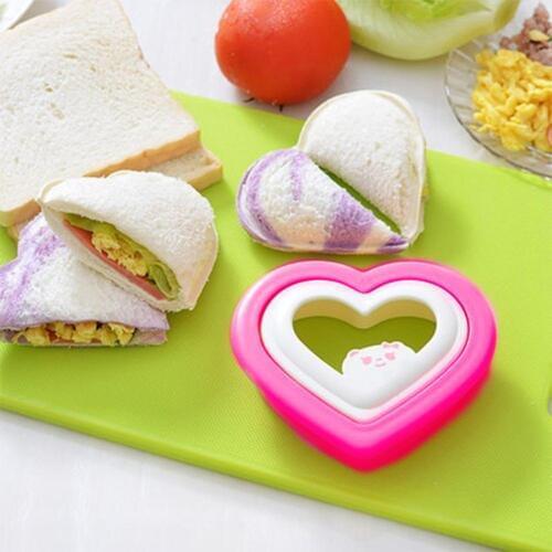 Love Heart Shape 3D DIY Moulds Lunch Bento Breakfast Tool Toast Cake Sandwich Mold Cookie Cutter Kitchen Baking Pastry Tools