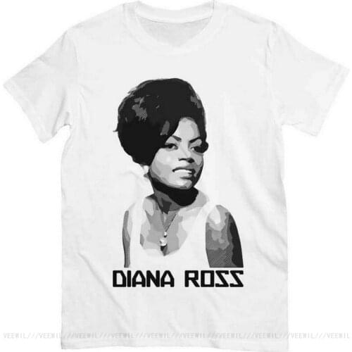 T-Shirt Diana Ross White Design Dj Music Funky Disk 70s 80 Cotton Tee Shirt For Youth Middle-age The Elder