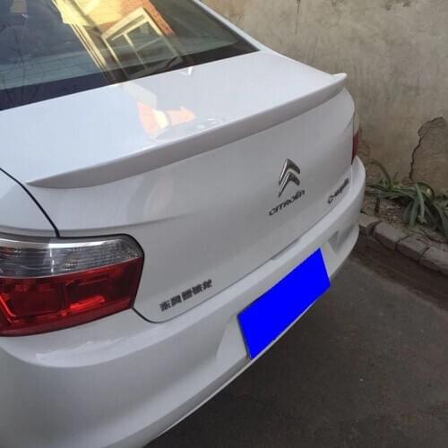 Use For Citroen Elysee 2014-2018 Spoiler ABS Plastic Carbon Fiber Look Rear Trunk Wing Car Body Kit Accessories