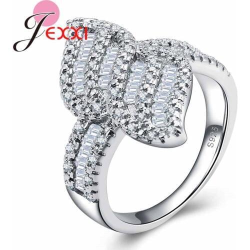Classical Silver Color Cubic Zirconia Fashion Wedding & Engagement 925 Sterling Silver CZ Ring Jewelry Wholesale