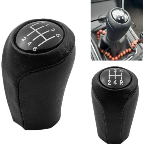 Leather Gear Shift Knob Lever Stick for MAZDA 3 BK BL 5 CR CW 6 II GH CX-7 ER MX-5 NC 2006 2007 2008 2009 2010 2011 2012 2013