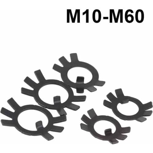 M10 M12 M14 M16 M18 M20-M60 Black Locking Gasket Spacer Lock Washers Retaining Stop Washers For Slotted Round Nuts