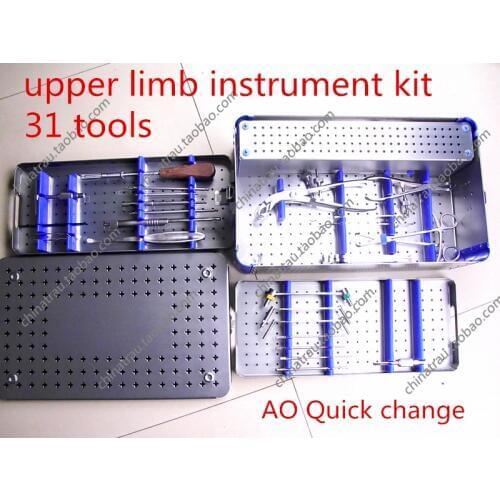 Medical orthopedic instrument set upper limb instrument kit 31 tool 3.5 4.0 bone plate screw install Extractor Big animal VET AO