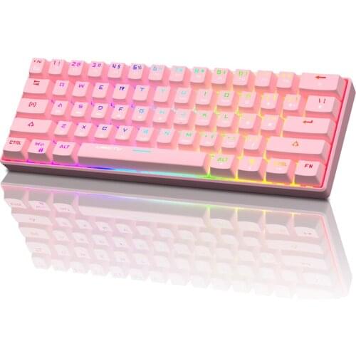 61Key RGB Backlit Mechanical Keyboard Bluetooth-compatible / 2.4G Wireless Keyboard