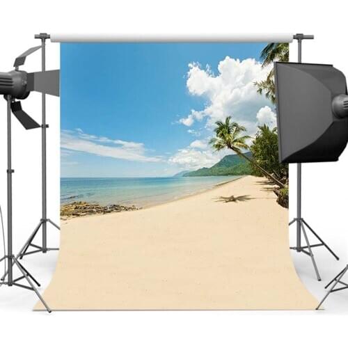 Mehofoto Sandy Beach Backdrop Summer Trip Blue Sky Sea Background Photography Photo Custom CM-5497