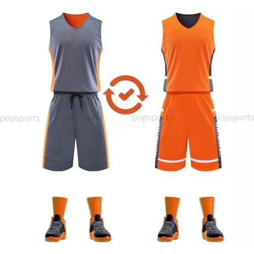 Men Reversible Basketball Jerseys Personalized Custom Full Sublimation High quality breathable Professional Basketball suits