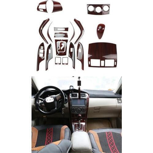 1lot Car stickers ABS Gloss wooden grain inside decoration cover for 2007-2012 Toyota Corolla MK10