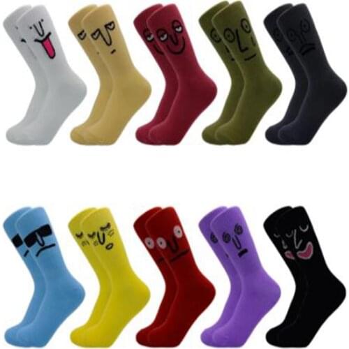 Kawaii Surprise Women Socks in Autumn And Winter Fashion Colorful Fun Korean Harajuku Trend Funny Cartoon Face Cotton Crew Socks