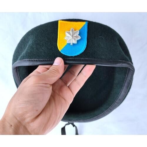 New US Army 8th Special Forces Group Wool Green Beret LIEUTENANT COLONEL DEVICE INSIGNIA Military Hat Cap 1963~1972