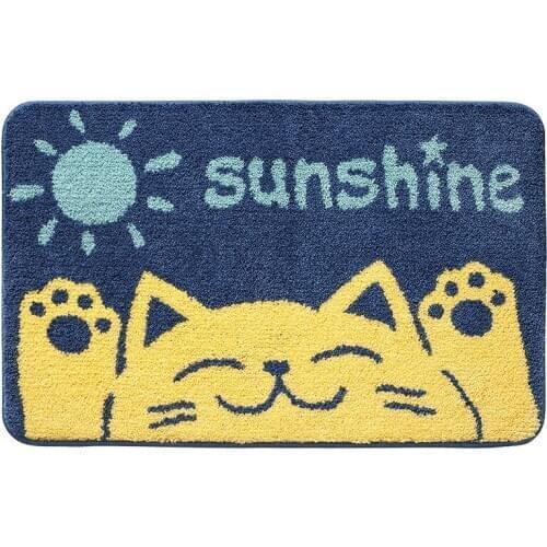 New Cartoon Flocking Rugs Bathroom Door Mat Carpet Household Toilet Bathroom Non-Slip Absorbent Door Mat Bath Mat On The Floor