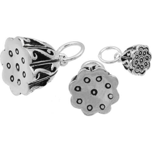 Handmade Thailand 925 Silver Pendant Jewelry Accessory Sterling Silver Charming Pendants Lotus
