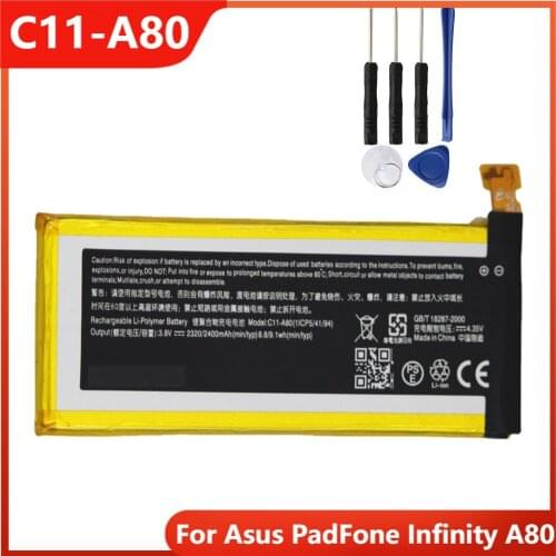 Original Phone Battery C11-A80 For Asus PadFone Infinity A80 Authentic Replacement Rechargable Batteries 2400mAh