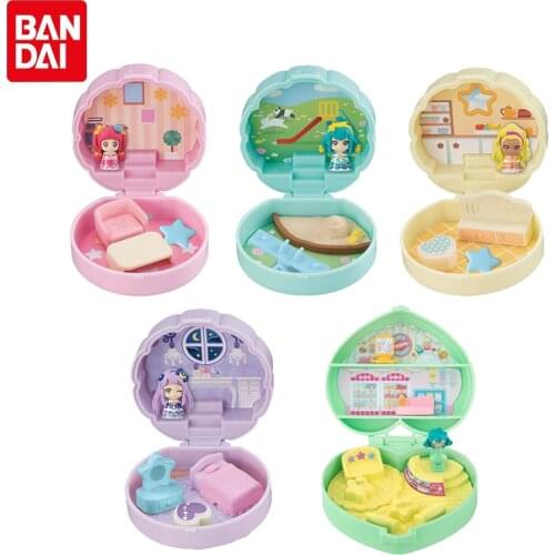 Bandai Genuine Gashapon Healin' Good Pretty Cure Anime Action Figure Mini Scene Princess Makeup Case Gacha 02 Gifts For Girls