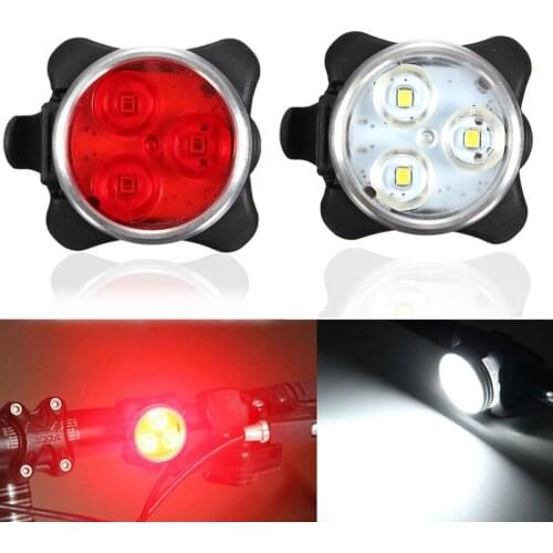 USB Rechargeable Cycling Bicycle Bike 3LED Head Front Rear Tail Clip Light Lamp luz bicicleta QW