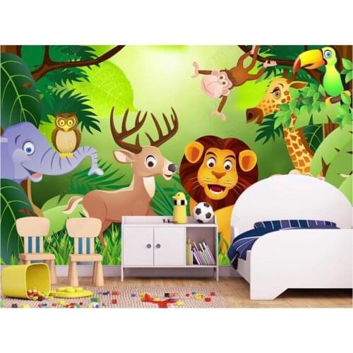 Custom photo wallpaper for walls 3 d Cartoon murals Animals mobilization children forest mural background wall papers