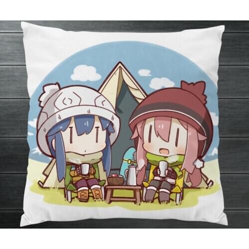 Laid-Back Camp Yuru Camp Nadeshiko Kagamihara Rin Shima Two Sides Pillowcase Fanart Pillow Cushion Case Cover Cosplay Gift P0