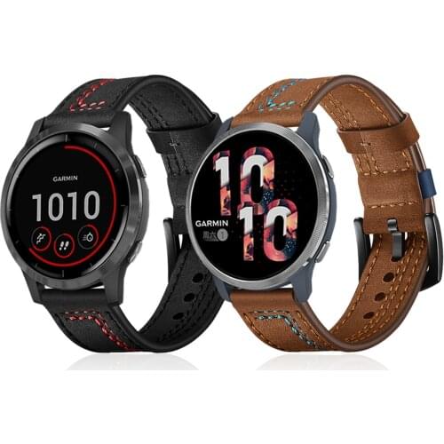 Leather Strap Wristband For Garmin Venu 2 Venu2 Band Bracelet Vivoactive 3 4 45mm/Venu Sq Smartwatch Replaceable Watchband
