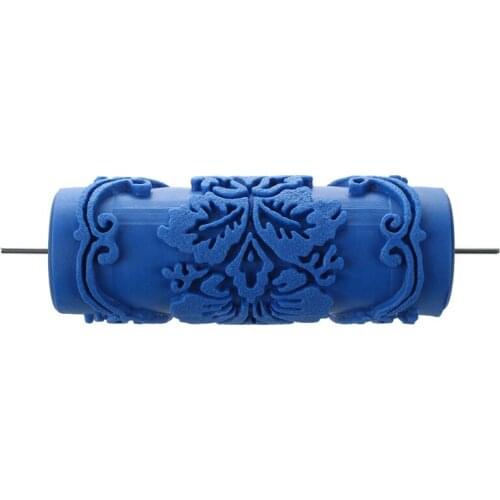 Paint Roller with decorative motifs for Machine Designs flowers / blue 15 cm