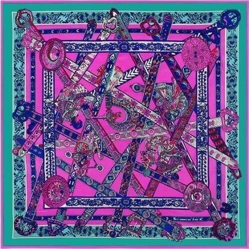 Luxury Brand Shawl Large Square Scarves Kerchief Headband Print Female Giant Scarf In 100% Silk Twill Silk Scarf For Women