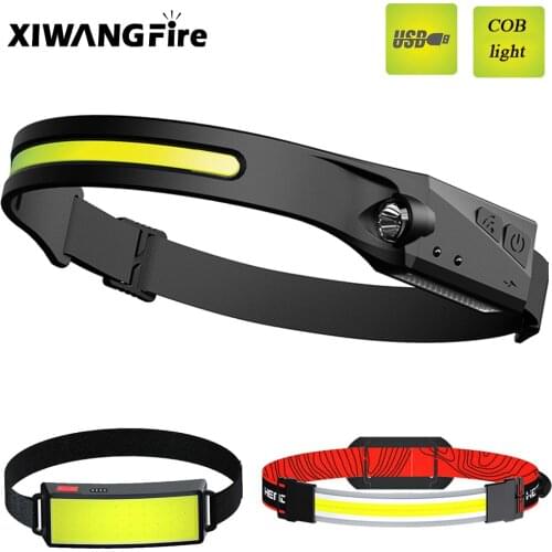 Mini COB LED Headlight with Built-in Battery Flashlight USB Rechargeable Head LampTorch Headlamp Portable Use New Style Lantern