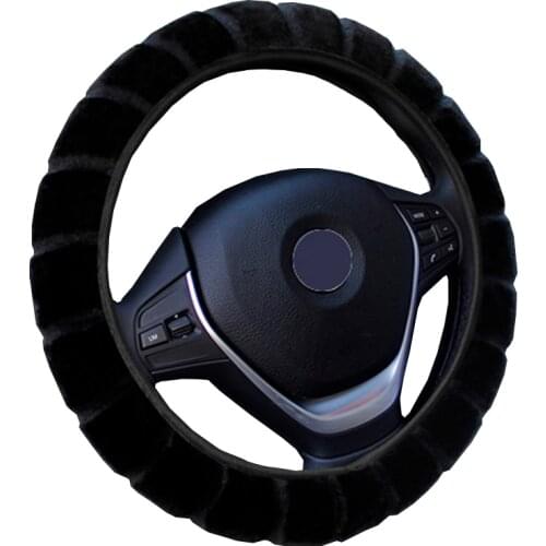 Three-Dimensional Plush Elastic Car Steering Wheel Cover Without Inner Ring For 37 - 38 CM 14.5"-15" Anti-slip Inner Ring M Size