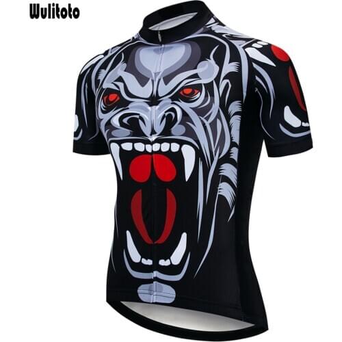 WULITOTO skull Bicycle Top Shirt Mountain Bike Short Sleeve MTB Jersey Quick dry cycling Jersey For Men
