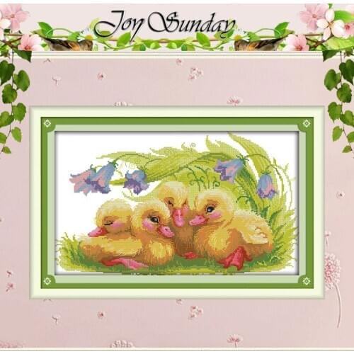 The Baby Ducks Patterns Counted Cross Stitch 11CT 14CT Cross Stitch Set Wholesale Cross-stitch Kit Embroidery Needlework
