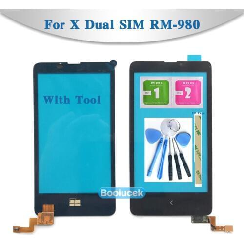 High Quality 4.0" For Nokia Lumia x Dual SIM A110 RM-980 Touch Screen Digitizer Sensor Outer Glass Lens Panel Black
