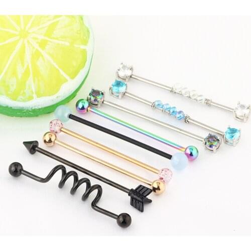 18Pcs Industrial Barbell Earring Kit Helix Tragus Piercing Earrings Stud