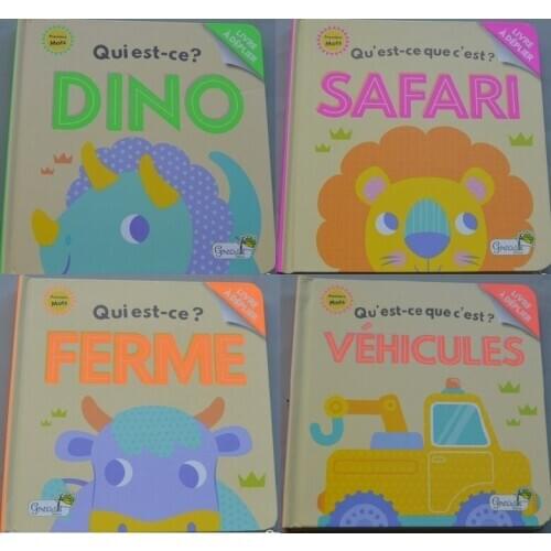 4 Books Parent Child Kids Toddler Baby French Book Lovely Picture Learning Reading Early Education Enlightenment Book Age 0-3
