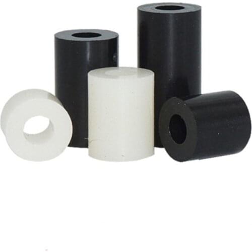 20-50pcs Inside Diameter ID 3 4 5 6 8mm Black White ABS Nylon Non-Threaded Spacer Hollow Standoff Washer