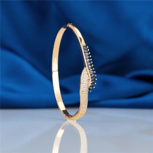 2021 Feb Jennifer New Bangles Natural Copper Women Bangles wave Pattern black white Wedding Luxury Fine Classic Jewellry