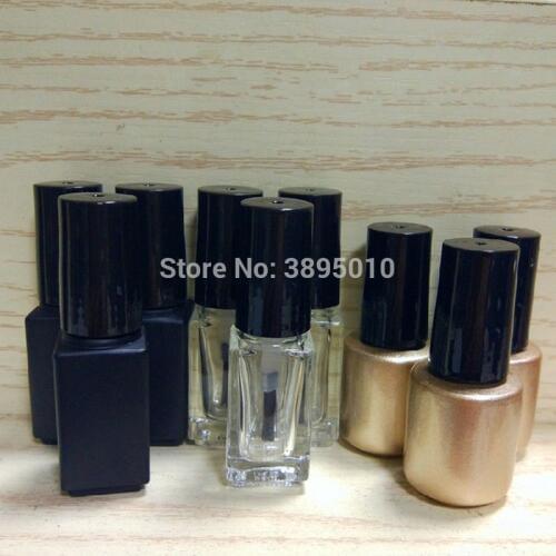 5ml Empty Nail Polish Bottle & Small Brush Nail Art Container Small/Empty Glass Bottles F822
