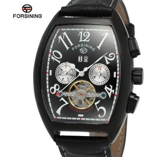Fashion FORSINING Top Brand Tourbillon Mens Clock Military Army Sport Clock Male Luxury Automatic Mechanical Date Men Watch Gift
