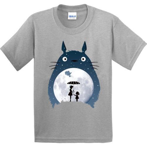 Kids Funny Totoro Printed Cartoon Design 100% Cotton T Shirt Boys/Girls Short Sleeve Tops Children Cute T-Shirt,GKT054