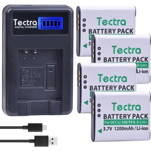 4pcs 1200mAh li50b Li-50B LI50B Rechargeable Battery+LCD USB Charger for Olympus Mju 1020 SP-800UZ Stylus 1010 u 1010 Ricoh CX3