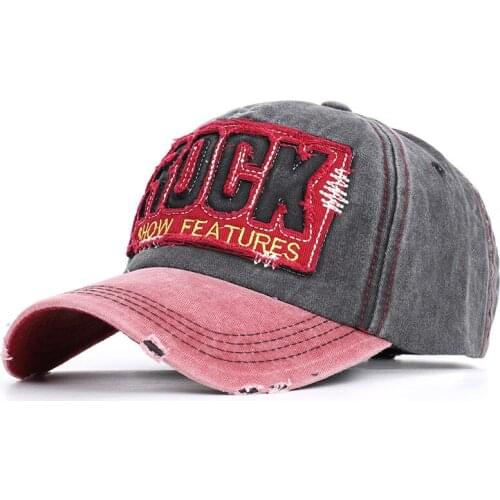 Letter Rock Embroidery Cotton Baseball Cap Adjustable Snapback Cap for Men and Women 70