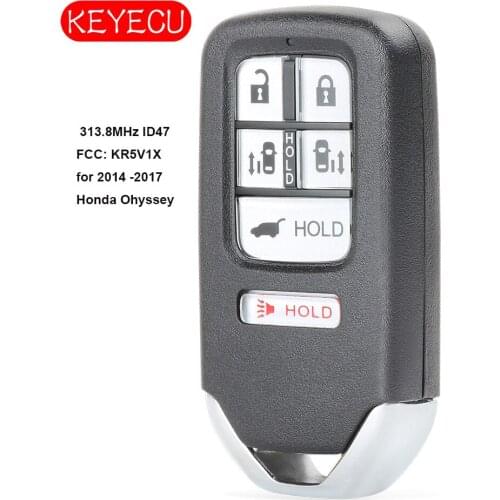KEYECU Smart Remote Car Key Fob 313.8MHz ID47 Chip 6 Button for Honda Ohyssey 2014 2015 2016 2017 FCC: KR5V1X