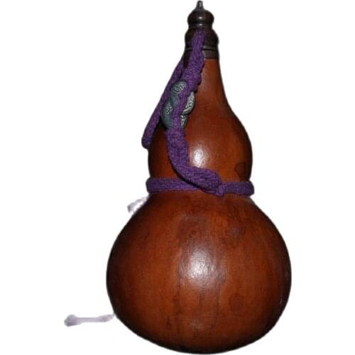 Chinese old Beijing old goods collection Old bottle gourd with rope can use bottle gourd