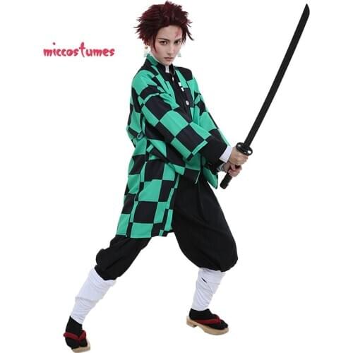 Tanjiro Cosplay Demon Slayer Kimetsu no Yaiba Demon Killing Corps Demon Hunter Uniform Cosplay Costume