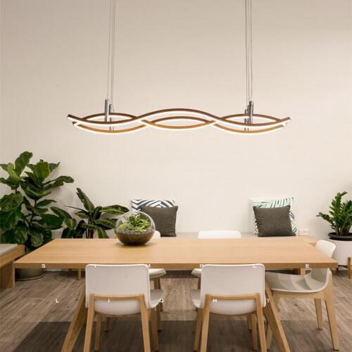 Chandelier Nordic creative wave simple bedroom living room aluminum Indoor Lighting RC Dimmable led chandelier