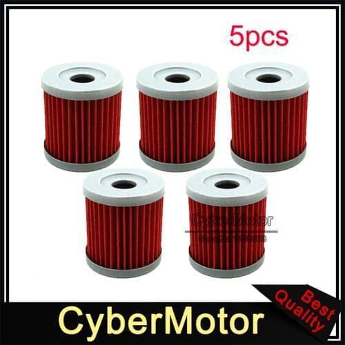 5x Oil Filter For SUZUKI LTZ Bike LTR DRZ 400 400X 400SM KLX 400SR Motor Bike