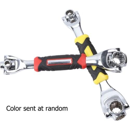 Multifunction Wrench Multifunction 360Degree 6-Point Rotation Socket Wrench Arbitrary Rotation Work With Spline Bolt Hand Tackle